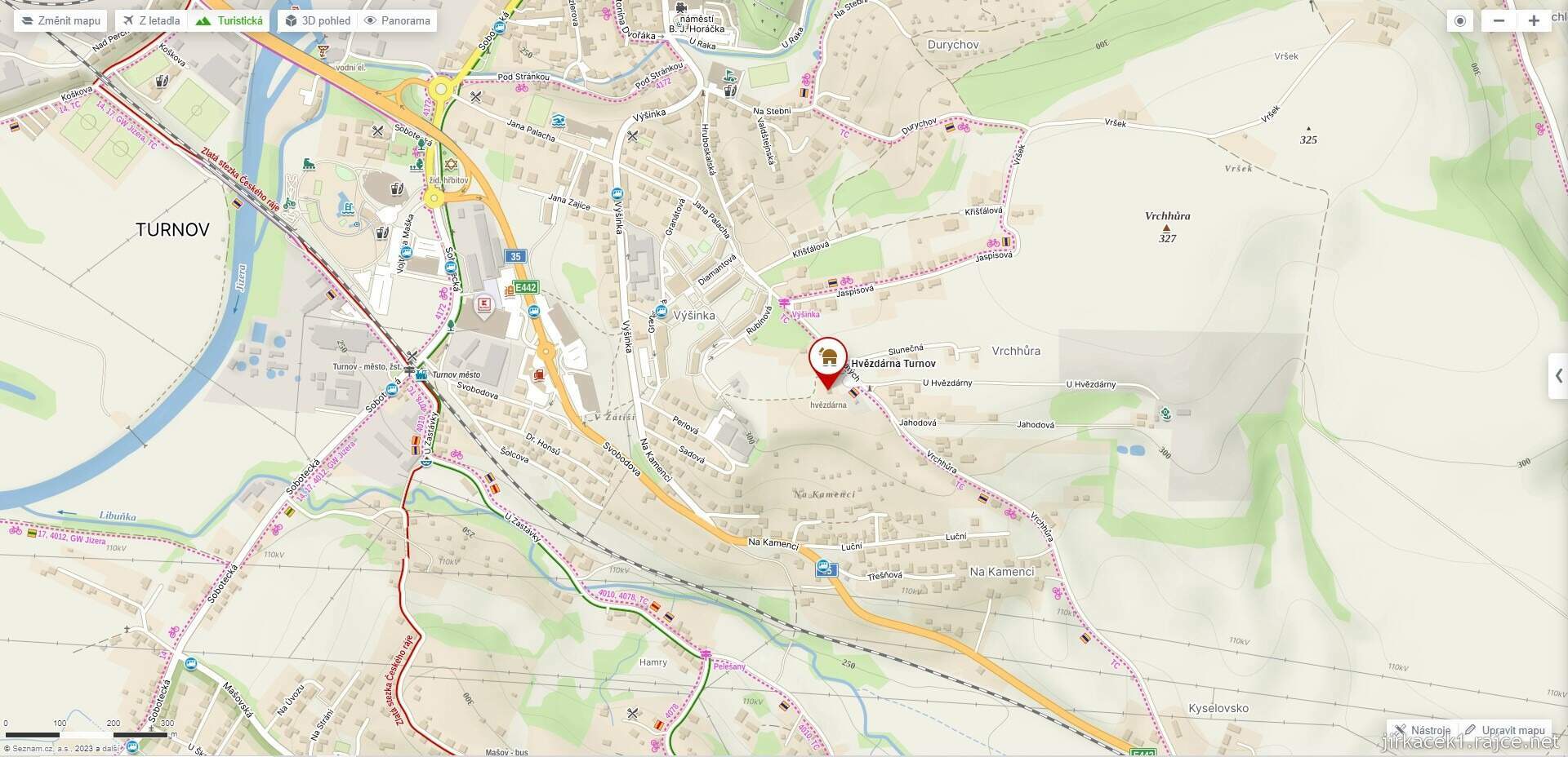 37 - Turnov - hvězdárna - mapy.cz