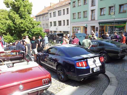 vystavení Mustangů na náměstí v Boskovicích, kam přislo poměrně dosti diváků
